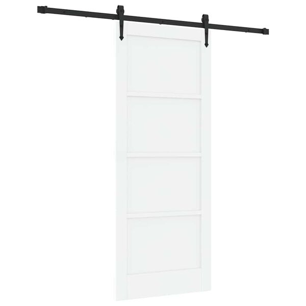 vidaXL Sliding Door ORKDAL White and Black 83 x 202 cm Solid Pine Wood