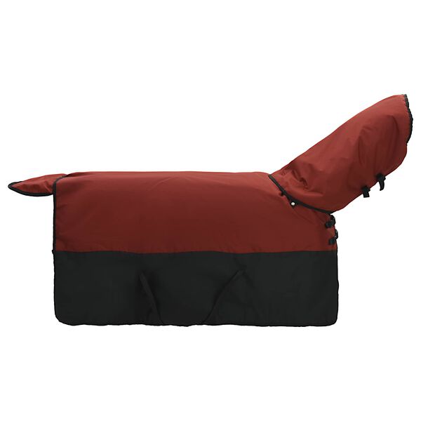 vidaXL Horse Blanket Bordeaux and Black 115 cm Polyester