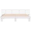 vidaXL Bed Frame with Headboard White 200 x 200 cm Solid Pine Wood