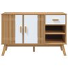 vidaXL Sideboard OLDEN White and Brown 114x43x73.5 cm Solid Wood Pine