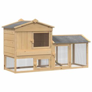 vidaXL Chicken Coop 2 pcs Brown 150 x 60 x 89 cm Solid Pine Wood