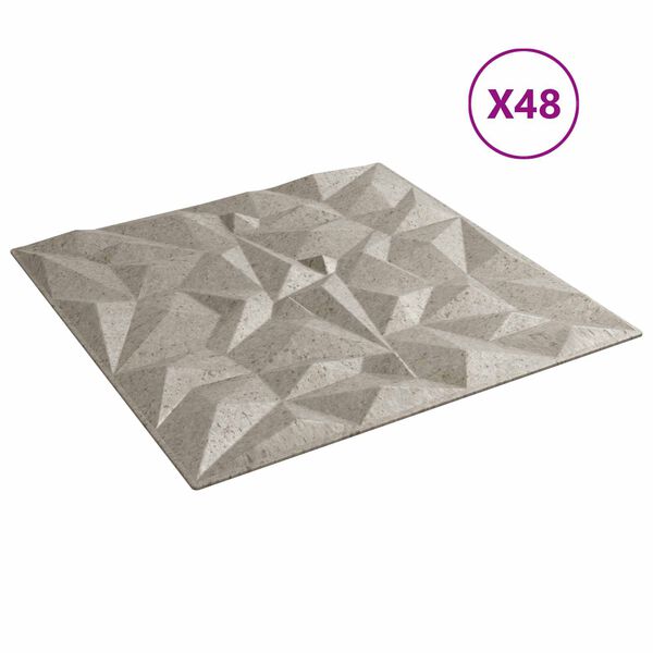 vidaXL Wall Panels 48 pcs Amethyst Beton 50 x 50 cm XPS Foam