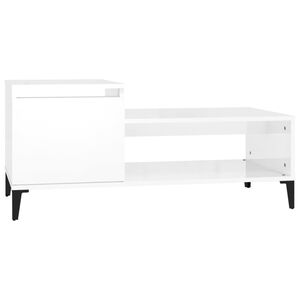 vidaXL Coffee Table High Gloss White 100x50x45 cm Engineered Wood