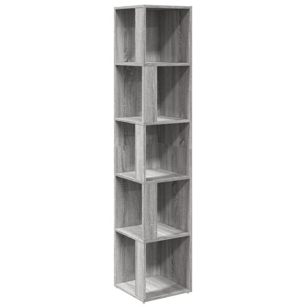vidaXL Corner Cabinet Grey Sonoma 33x33x164.5 cm Engineered Wood