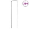 vidaXL Ground Pegs U Shape 50 pcs 15x3,5 cm Galvanised steel