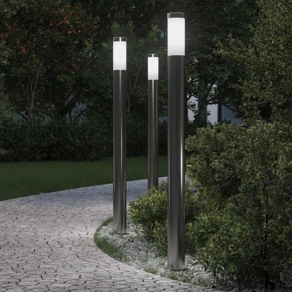vidaXL Bollard Lights 3pcs 110 cm Stainless Steel IP44