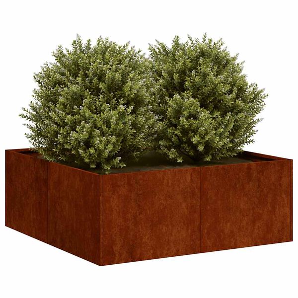vidaXL Planter Rusty 80x80x30 cm Weathering Steel