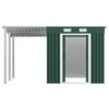 vidaXL Garden Shed with Extended Roof Green 346x193x181 cm Steel