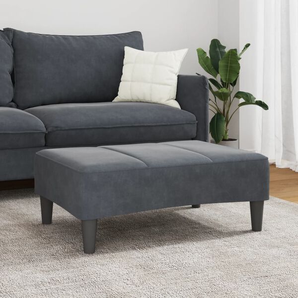 vidaXL Footstool Dark Grey 77x55x31 cm Velvet
