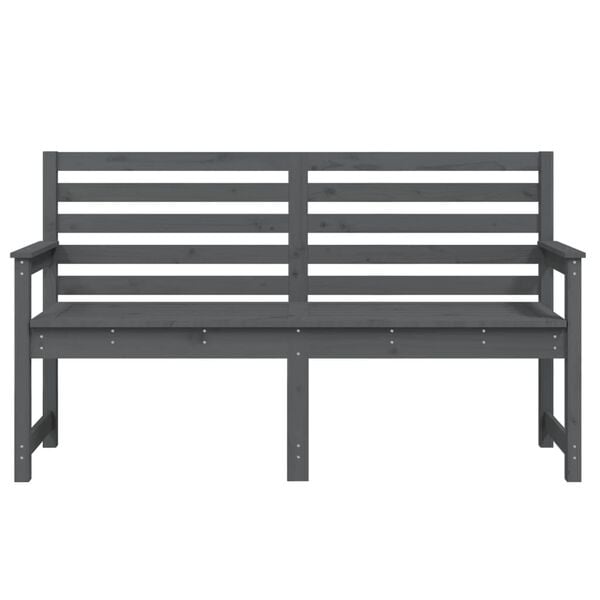 vidaXL Garden Bench Grey 159.5x48x91.5 cm Solid Wood Pine