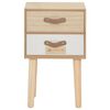 vidaXL Bedside Cabinet with 2 Drawers 30x25x49.5 cm Solid Pinewood