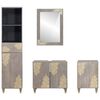 vidaXL Bathroom Cabinet Set with Drawer 4 pcs Grey Solid Mango Wood