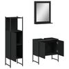 vidaXL 3 Piece Bathroom Cabinet Set Black Engineered Wood