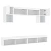 vidaXL 6 Piece TV Wall Units with LED White Engineered Wood