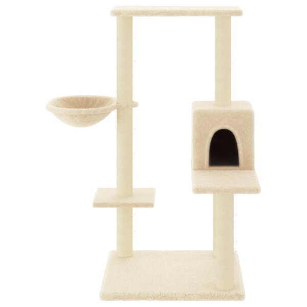 vidaXL Cat Tree with Sisal Scratching Posts Cream 95 cm