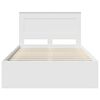 vidaXL Bed Frame with Headboard White 120 x 190 cm Solid Pine Wood