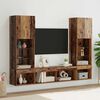 vidaXL TV Wall Units with LED with LED 5 pcs Old wood Engineered Wood