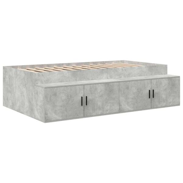 vidaXL Bed Frame Concrete Grey 100 x 200 cm Engineered Wood