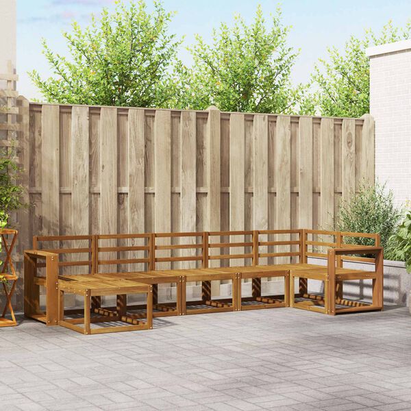 vidaXL Outdoor Sofa Set 7 pcs Natural Solid Acacia Wood