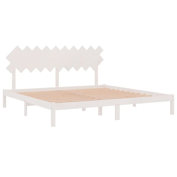 vidaXL Bed Frame without Mattress White 200x200 cm Solid Wood