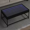 vidaXL Coffee Table with Infinity LED Black 90x50x41 cm