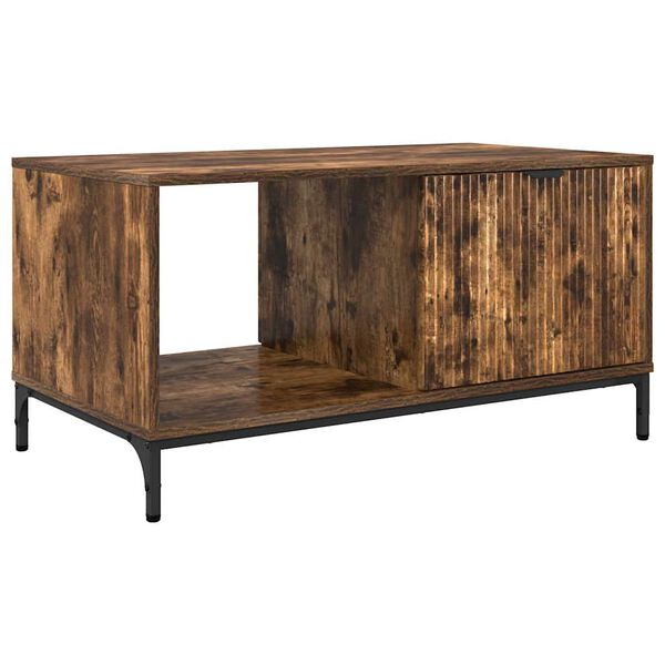 vidaXL Coffee Table Smoked Oak 90 x 49 x 46 cm Engineered Wood