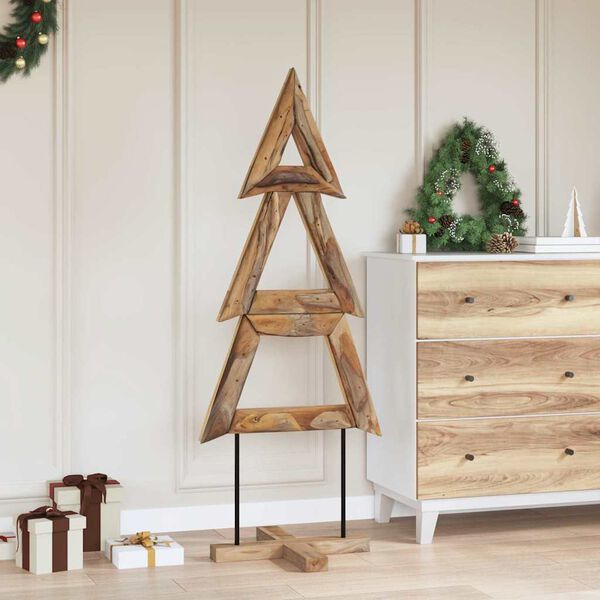 vidaXL Christmas Tree with Stand Brown 149.5 cm Solid teak wood