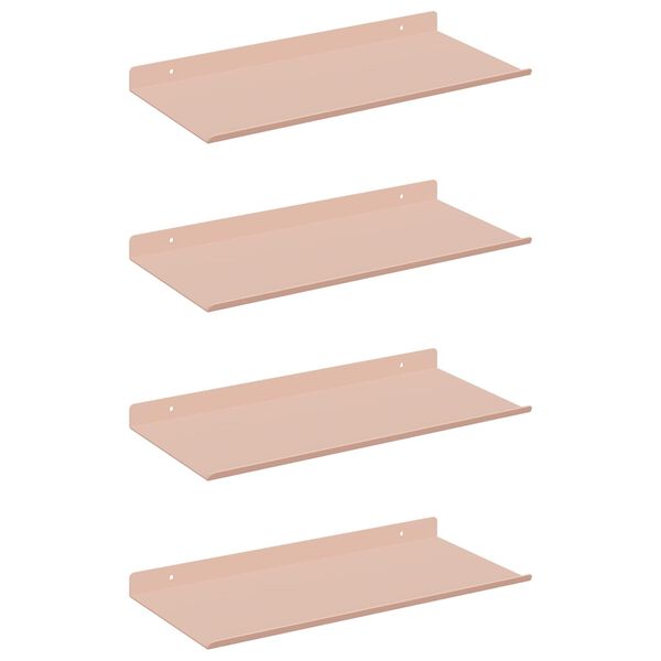 vidaXL Floating Shelf Wall-mounted 4 pcs Pink 40 x 18 x 2.5 cm Steel
