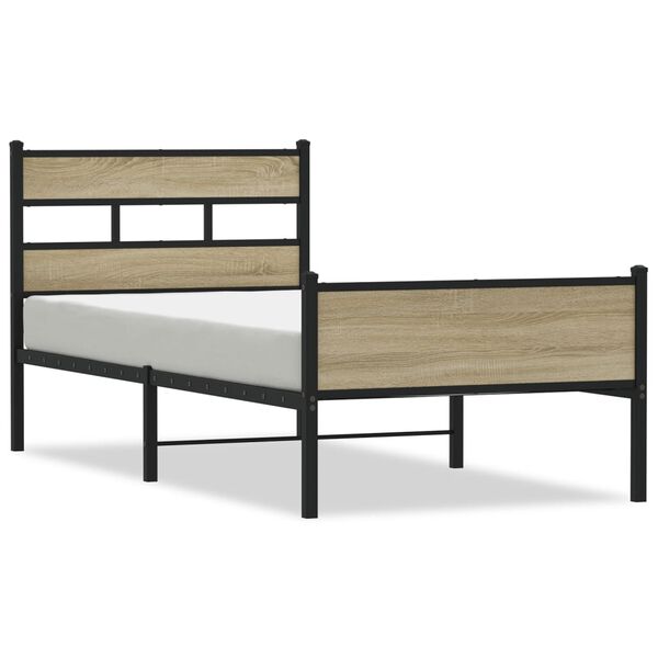 vidaXL Bed Frame without Mattress Sonoma Oak 100x200 cm Engineered Wood