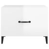 vidaXL Coffee Table with Metal Legs High Gloss White 50x50x40 cm