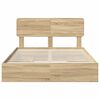vidaXL Storage Bed with Drawer Sonoma Oak 150 x 200 cm Engineered Wood