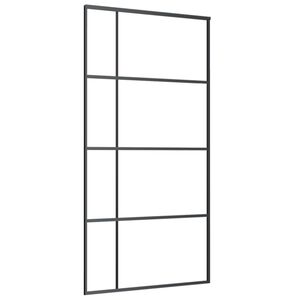 vidaXL Sliding Door ESG Glass and Aluminium 102.5x205 cm Black