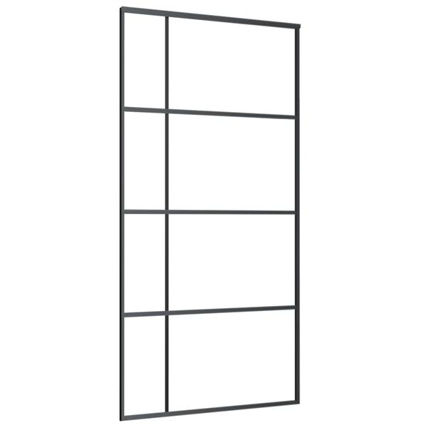 vidaXL Sliding Door ESG Glass and Aluminium 102.5x205 cm Black