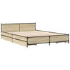 vidaXL Bed Frame with Drawers without Mattress Sonoma Oak 120x200 cm