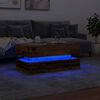 vidaXL Coffee Table with LED Lights Old Wood 90x50x40 cm