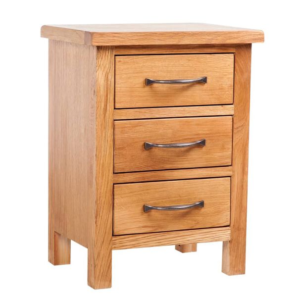 vidaXL Nightstand with 3 Drawers 40x30x54 cm Solid Oak Wood