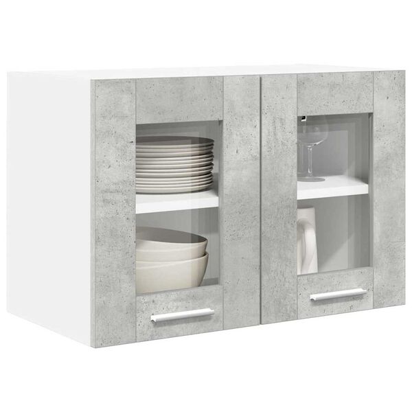 vidaXL Hanging Cabinet with Door 2 pcs Concrete Grey 60 x 31 x 40 cm