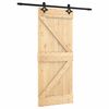 vidaXL Sliding Door Natural and Black 85 x 210 cm Solid Pine Wood