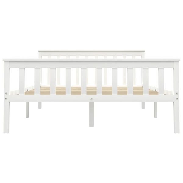 vidaXL Bed Frame without Mattress White Solid Pine Wood 140x200 cm