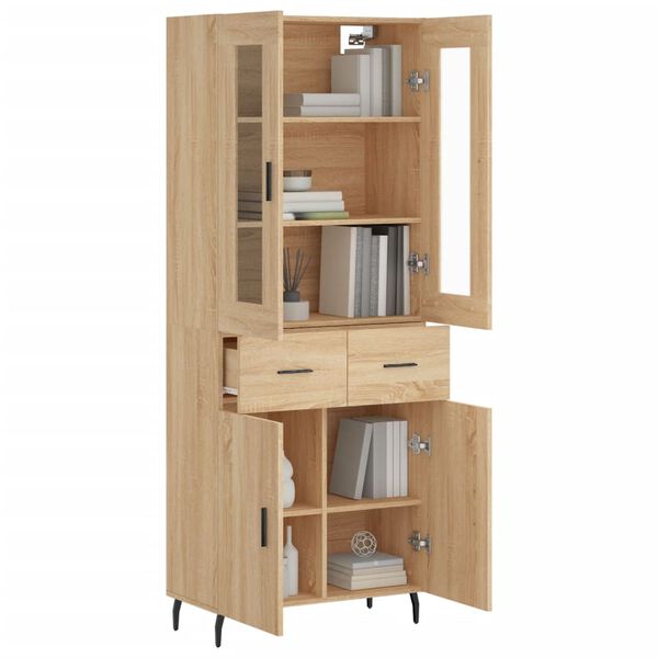 vidaXL Highboard Sonoma Oak 69.5x34x180 cm Engineered Wood