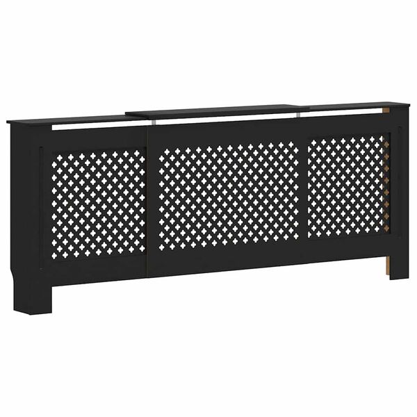 vidaXL MDF Radiator Cover Black 205 cm