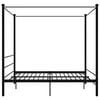 vidaXL Canopy Bed Frame without Mattress Black Metal 200x200 cm