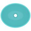 vidaXL Luxury Basin Oval-shaped Matt Light Green 40x33 cm Ceramic