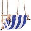 vidaXL Baby Swing with Safety Belt Cotton Wood Blue