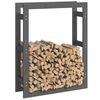 vidaXL Firewood Rack Grey 80x25x100 cm Solid Wood Pine