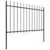 vidaXL Garden Fence with Spear Top Steel 714.5x120 cm Black