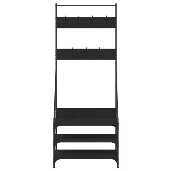 vidaXL Clothes Rack with Shoe Storage Black 72x34x184 cm