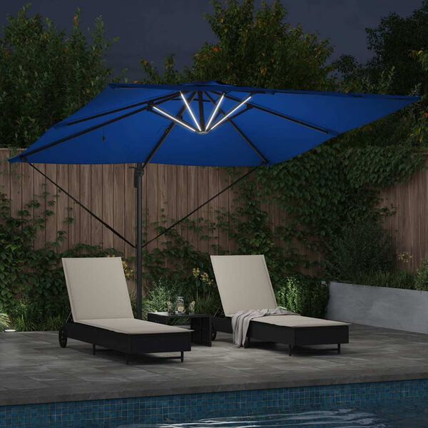 vidaXL Parasol Azure blue 286 x 285 x 270 cm Aluminium