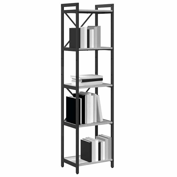vidaXL Bookshelf Grey sonoma 40 x 30 x 155 cm Engineered Wood