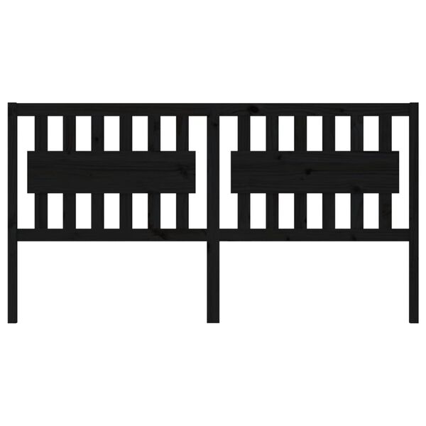 vidaXL Bed Headboard Black 185.5x4x100 cm Solid Wood Pine